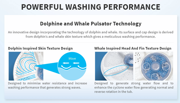Powerful washing performance- SHARP