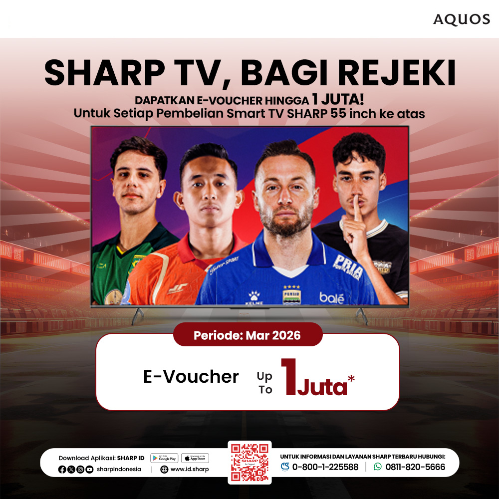 Promo TV SHARP BAGI REJEKI CASHBACK HINGGA 1 JUTA